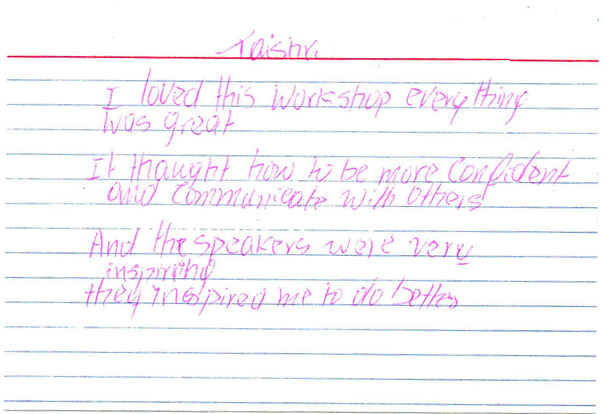 eGirl Power Leadership Workshop - Student Comments