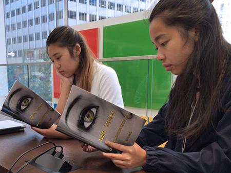 high school girls read MI9 Team book